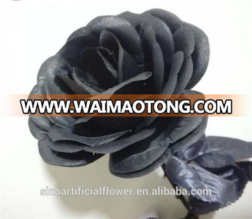 Wholesale Artificial Silk Forever Black Rose Flowers For Decoration