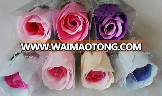 Single artificial soap rose flower with gift packing