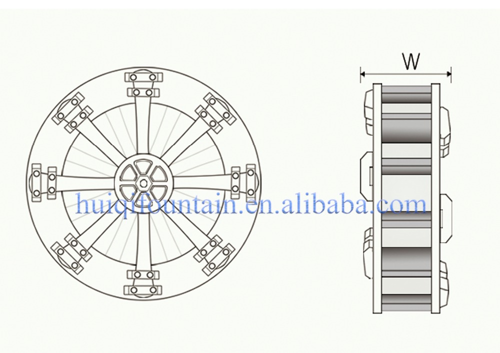 Plastic Wooden Shape Water Wheel Fountain Garden Indoor and Outdoor Decoration