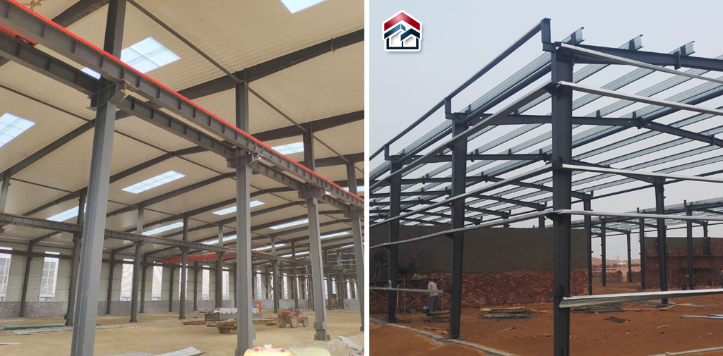 Prefab light steel structure storage workshop modular hall design