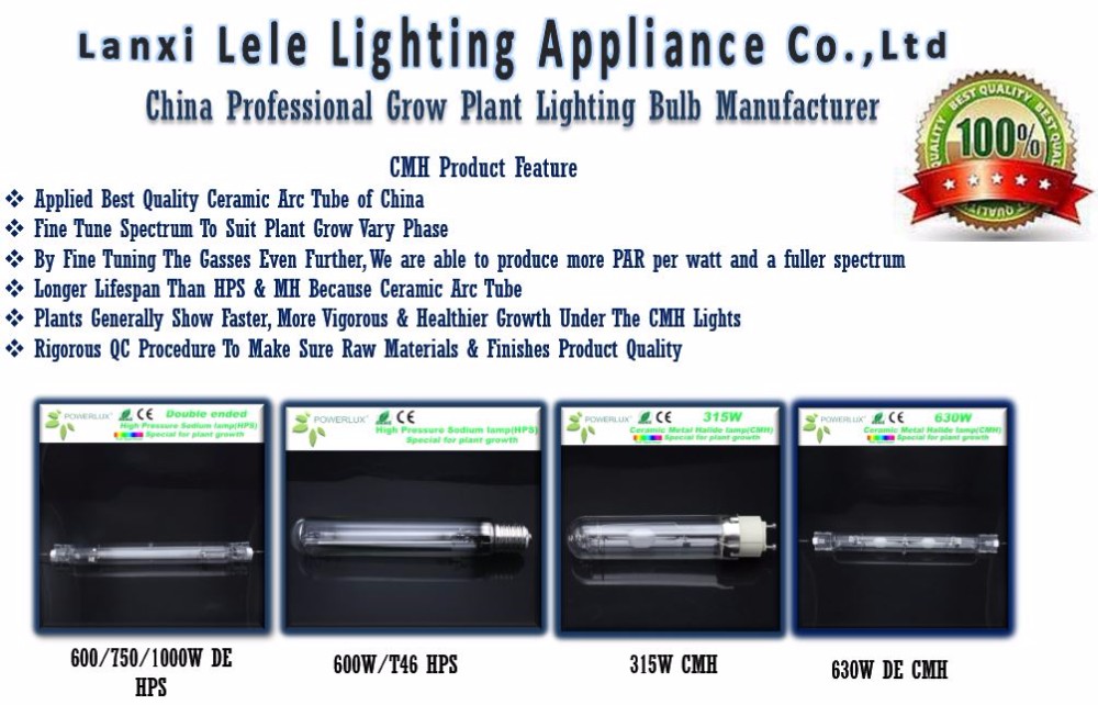 Greenhouse Hydroponic Plant Grow 315W CMH Full Spectrum Lights Ceramic Metal Halide