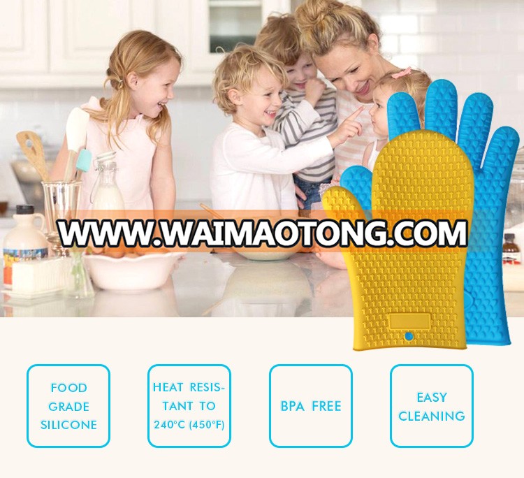 Heat Resistant silicon oven gloves and pot holder kitchen glove novelty oven mitts