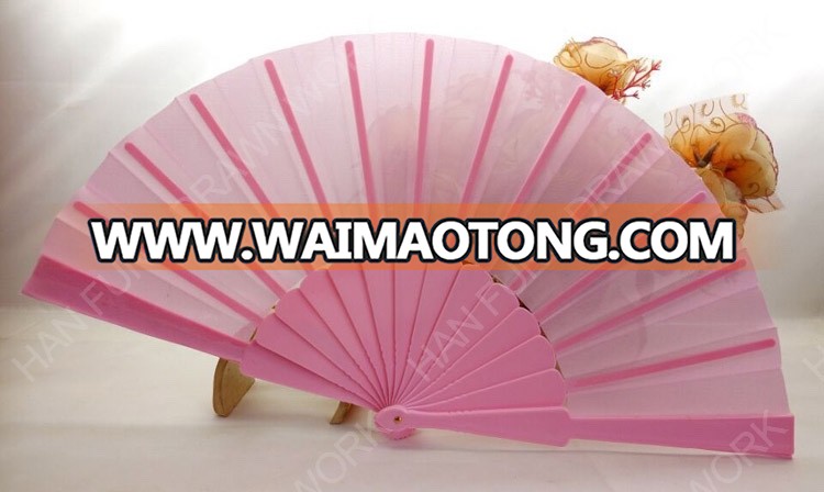 customized logo printed foldable hand fan plastic