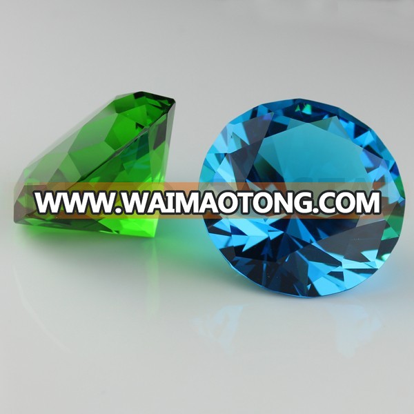 Light blue color glass diamond with machine cut quality, keco crystal is a manufacturer of crystal diamond in China