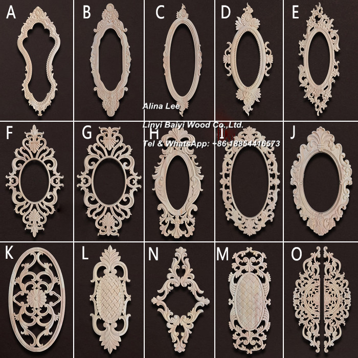 Wood wall applique onlays Rosette for door