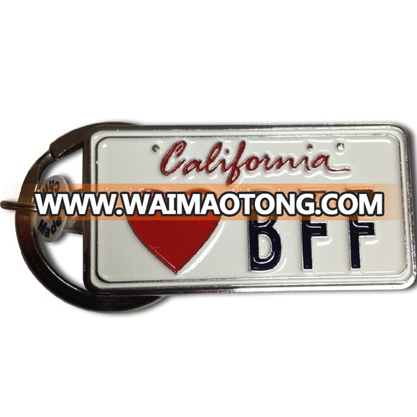 Custom LOGO design metal name sublimation blank keychain/keyring