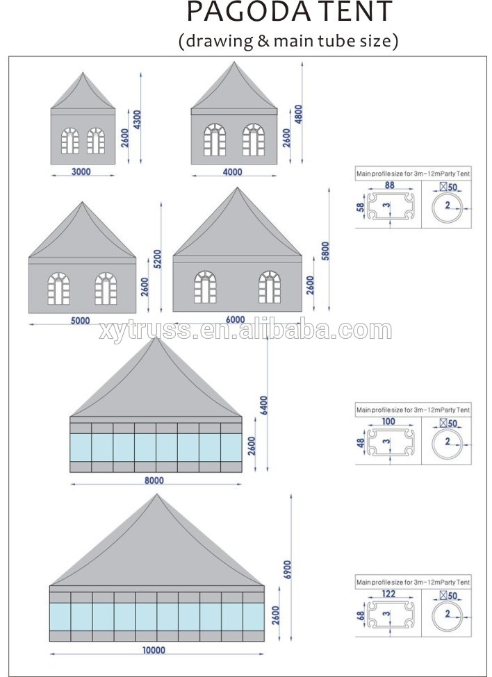 SGS Approved pagoda/ wedding /exhibition tent tent