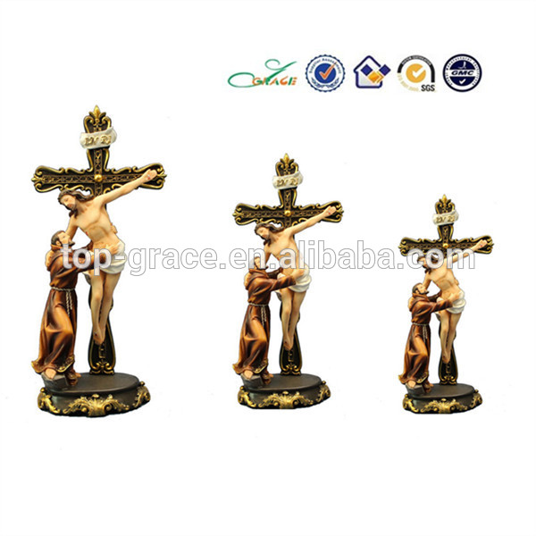 wholesale resin religious jesus crucifix cross figurine crafts