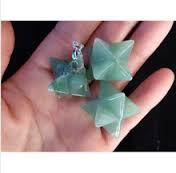 Semi-Precious Stone Star of David White Jade Merkaba Stars