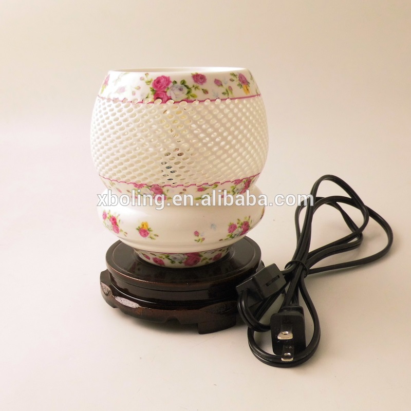 Wood Base Table Lamp Electrical Essential Oil Burner