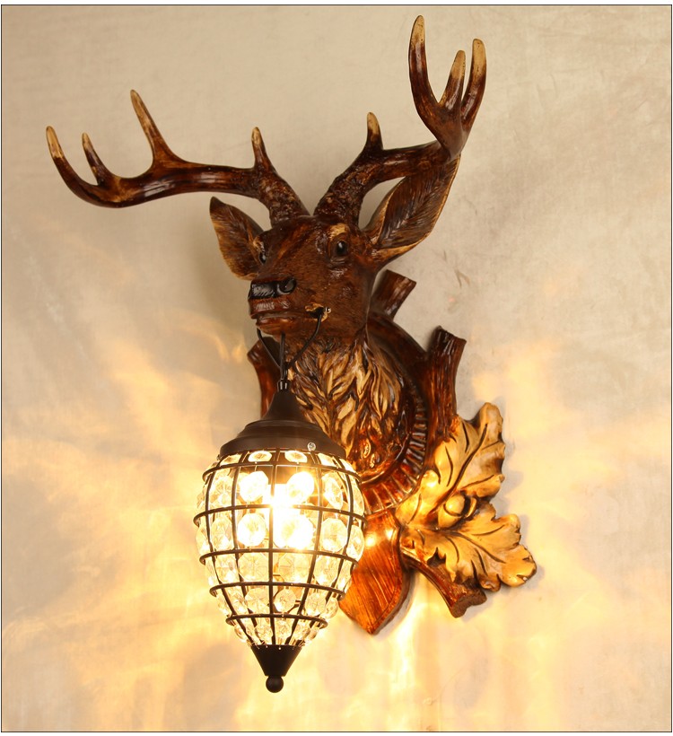 horse antler deer head wall lamps paintings for home decorative