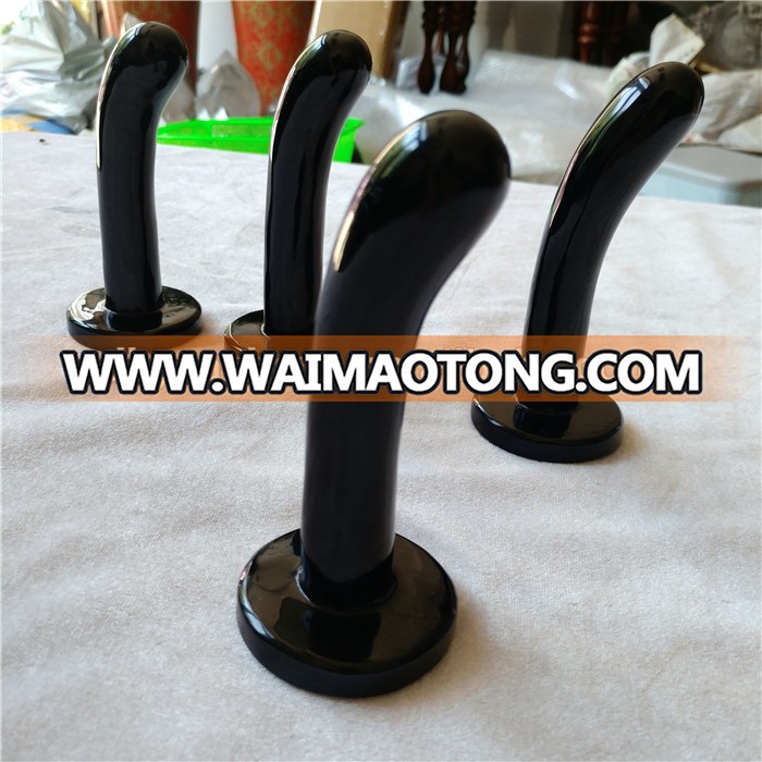 natural black obsidian stone carved butt plugs for anal massage for male