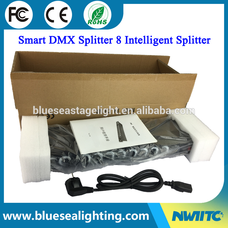 Pro light Smart DMX512 8chs distribution amplifier 8 way DMX Splitter