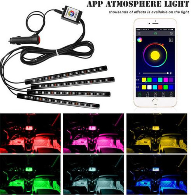 Colorful Car Atmosphere Led Remote Control RGB Led Strip 5050 Interior Car Led Lights Led Light for Car 12v