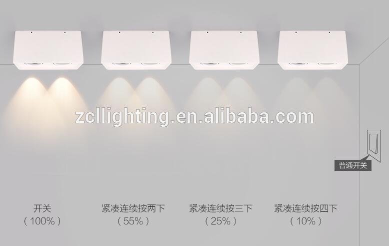 CE RoHS BIS EMC LED Daylight surface mounted COB LED Down Light spring clip 6 inch led square downlight