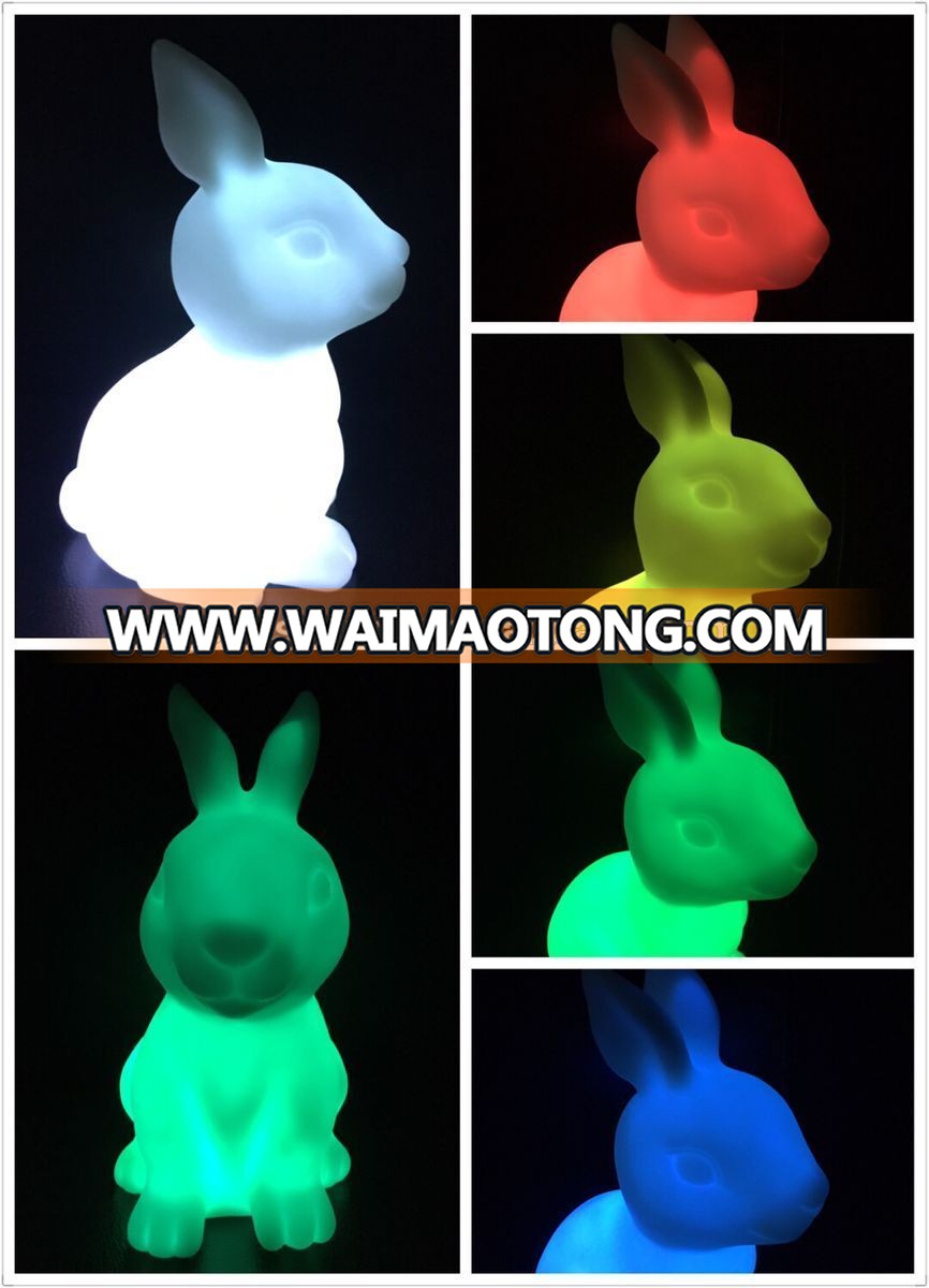 High quality 20cm 3AAA batteries LED easter party bunny kids lighting