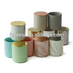 Wholesale custom embossed pattern ceramic jar scented candle with private label gift box