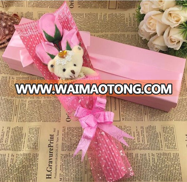 Wholesale christmas gifts artificial packing rose flowers