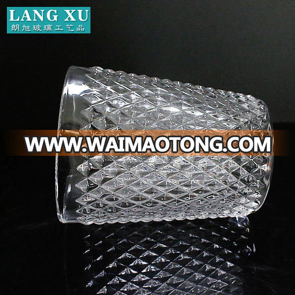 LXHY-011 250ml diamond pattern high quality drinking glass cup