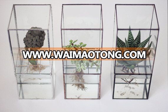 Elegant home decor handicraft geometric glass terrarium wholesale