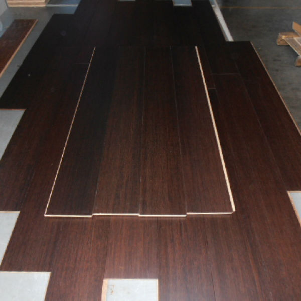 Engineered bamboo strand woven dark parquet