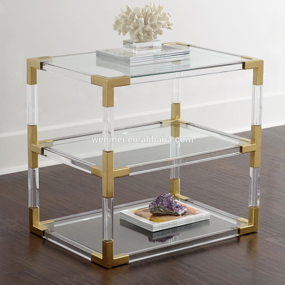 Modern elegant acrylic book table