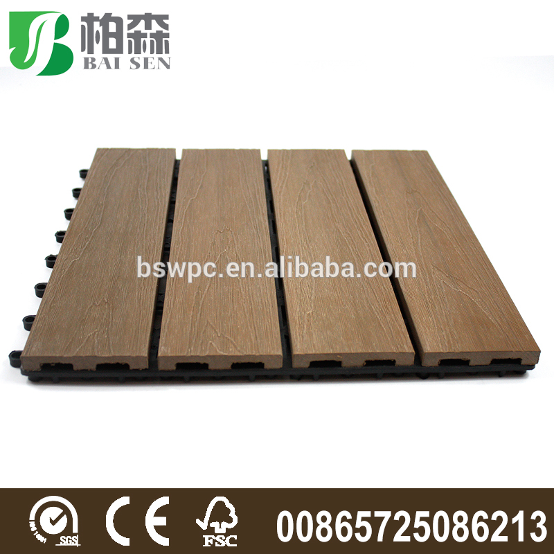 Wholesale composite co-extrusion wpc garden decking board floor tiles