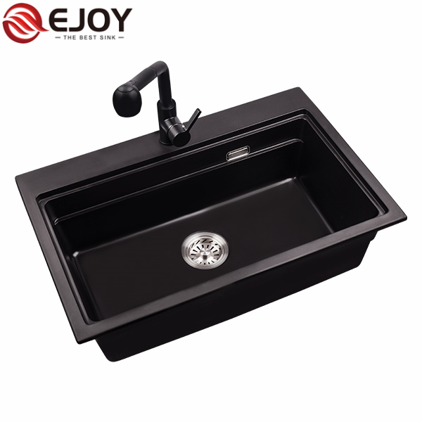 EJOY High Quality quartz kitchen sink Customized quartz stone sink single bowl