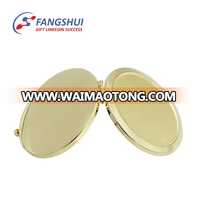 Best beauty care double side sublimation blank compact mirror,pocket gold makeup mirror for sublimation