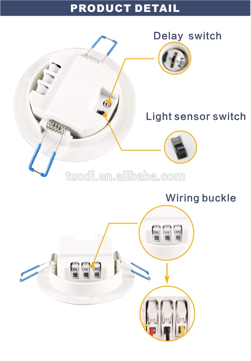 TDL-9961 round shape 256v led motion sensor switch