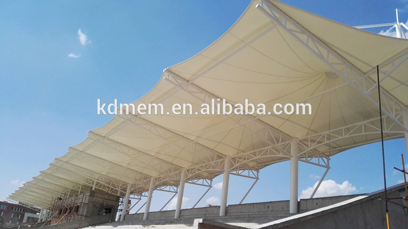 pvdf tensile membrane structure project site installation good quality