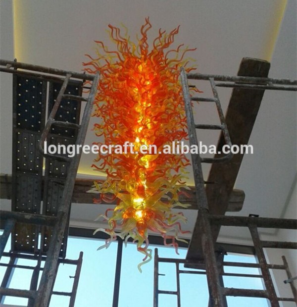 Modern Large Handmade LED Blown Murano Glass Chandelier Lighting for Hotel