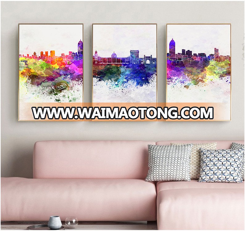 Wall pop canvas printings art of buildings city for home decor