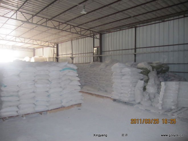 pop.plaster powder--used to make plaster products (modern building materials)