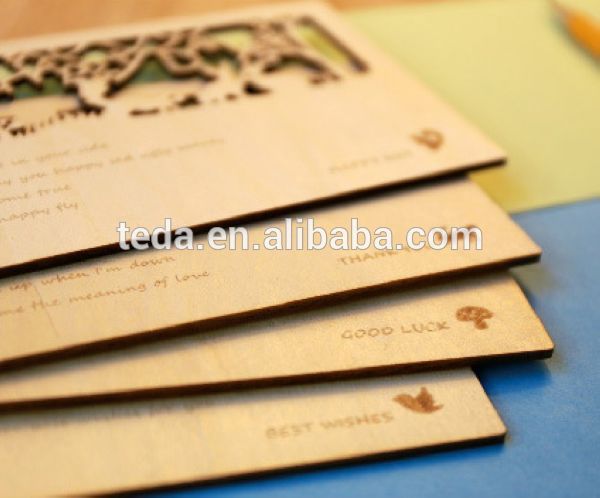 Wholesale beautiful wooden greeting card used for gift