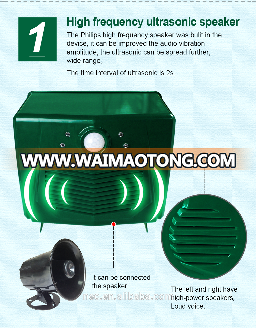 Stocked ultrasonic monkey repller ultrasonic monkey control device repelling