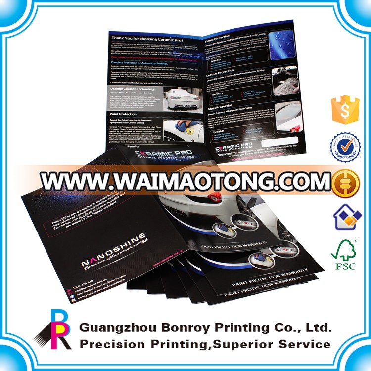 Customized design printing service promotional folded leaflet