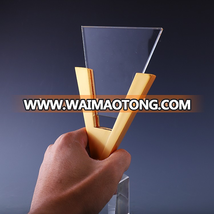 Wholesale crystal trophy glass cheap crystal award custom  trophy crystal award