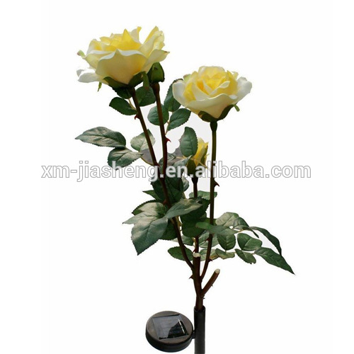 Hot sale new product garden solar light rose flower style 3 led outdoor decoration solar lamp with CE certificate