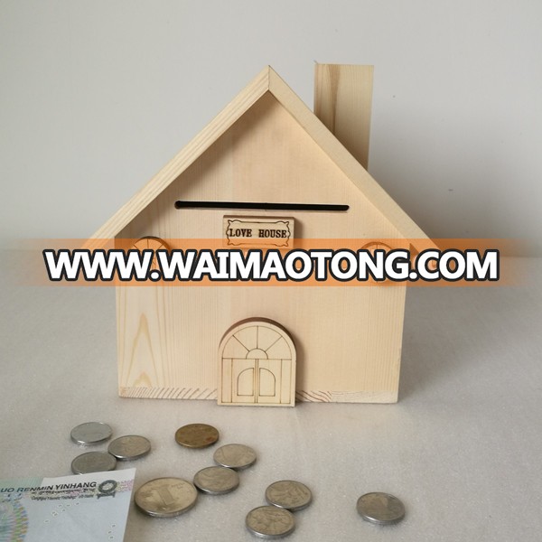 Wooden Savings Gift Piggy Bank Money Collection Box