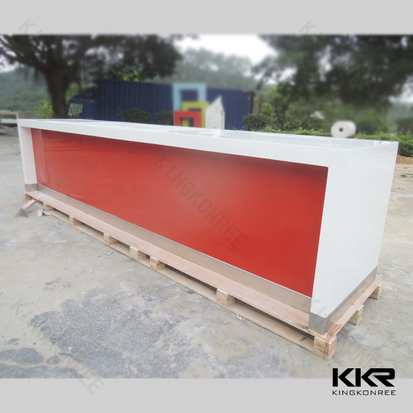 kingkonree artificial stone modern reception counter design for hotel