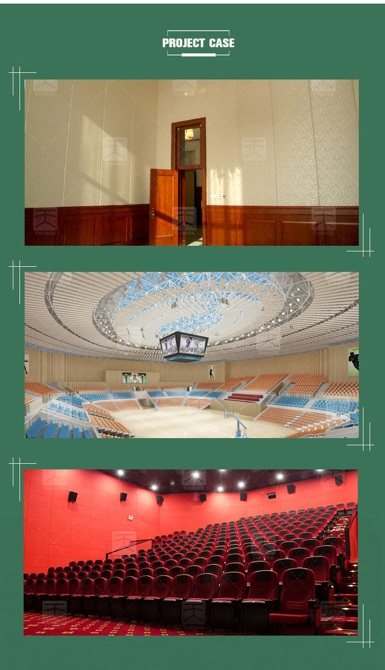 TianGe Church Wall Design Light Weight Heat Resistant Material Fabric Acoustic Panel