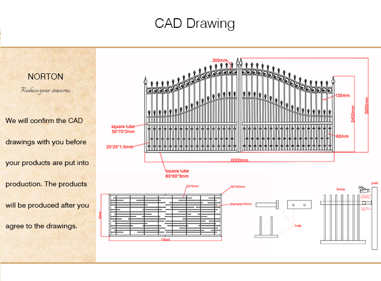 Classic western arch iron main gate designs for sale NTBM-076A