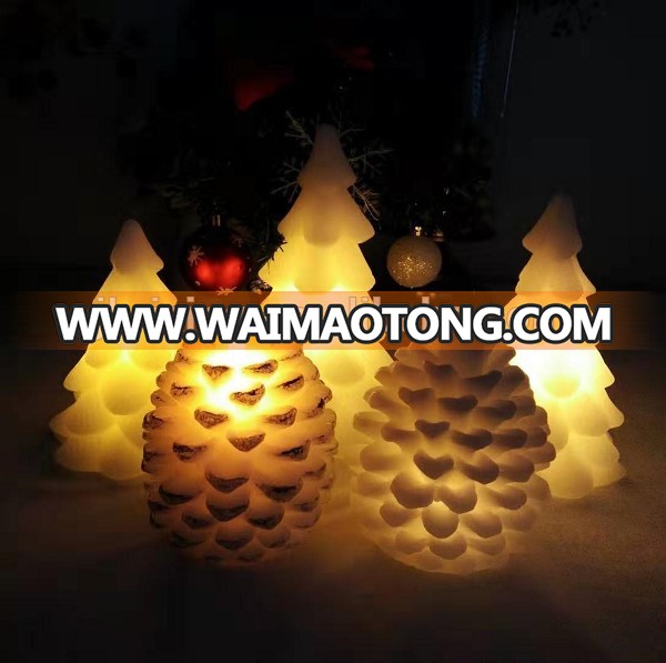 LEd moving flame Christmas decoration  pinacone candles