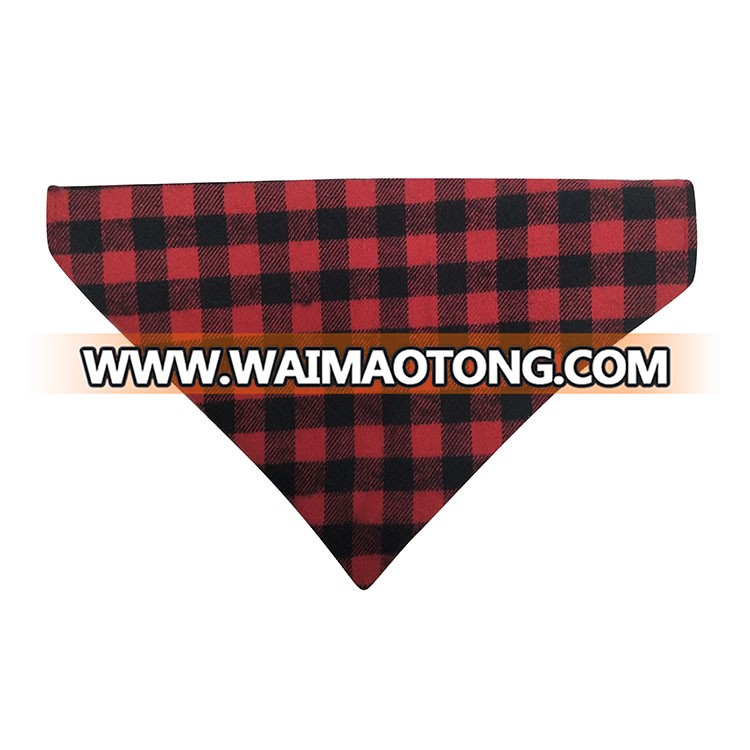 Eco friendly pet travel accessories plaid dog bandana Dog Supplies Pet