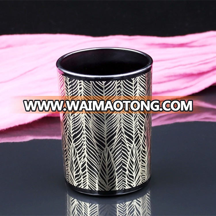 BOYE wholesale black and gold luxury scented glass candle jars