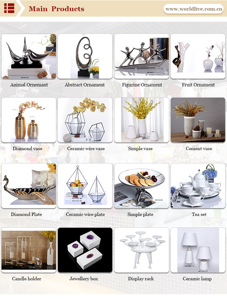 Fashion modern home decor resin folk crafts home decoration luxury ceramics show pieces