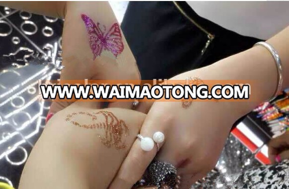 Popular And New Style Of Body Art Glitter Tattoos