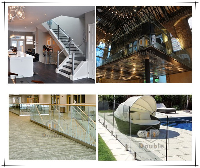 Luxury swimming pool railing / Led spigot glass balustrade