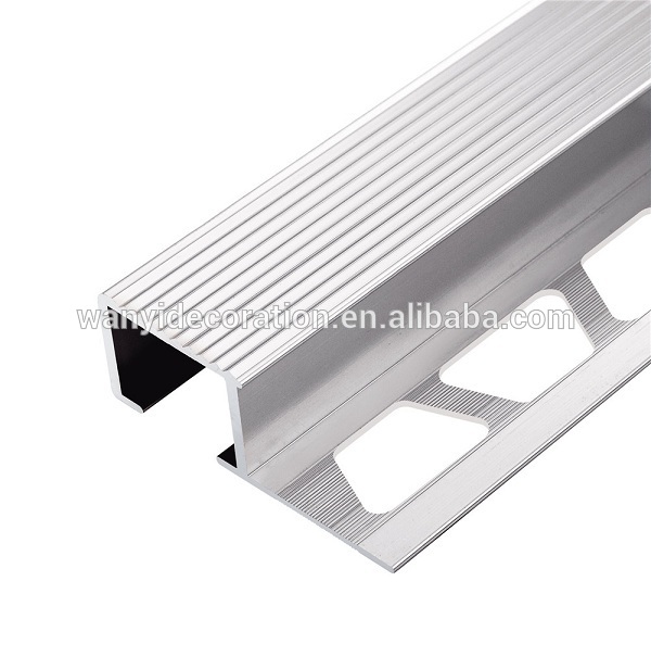 Aluminum silver step edge trim, stair edge trim